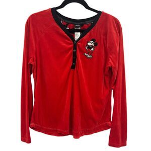 Disney Mickey Mouse Sleep Shirt Womens Size M Rock N' Red Whimsy Nostalgic Comfy